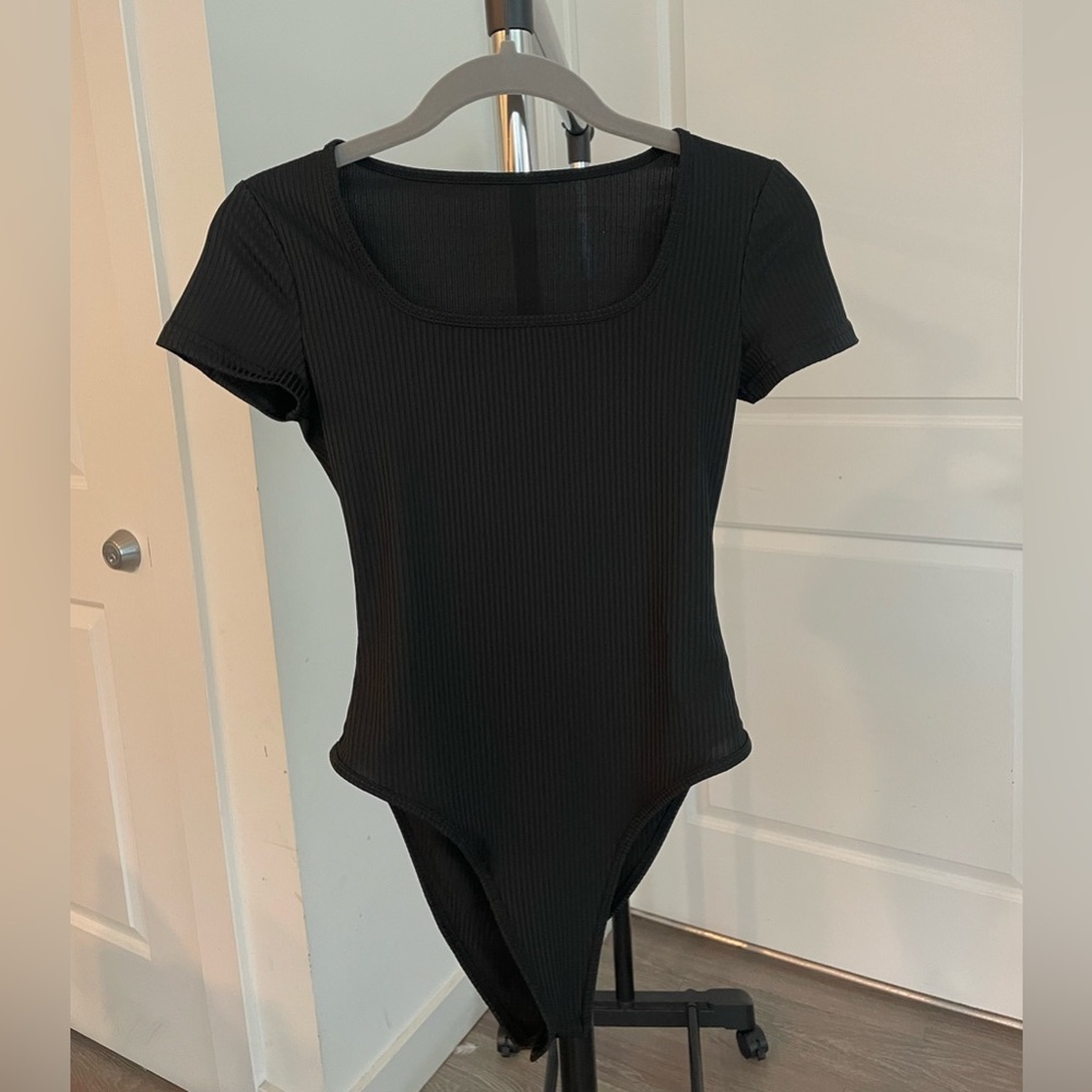 Black ribbed body suit from SHEIN
